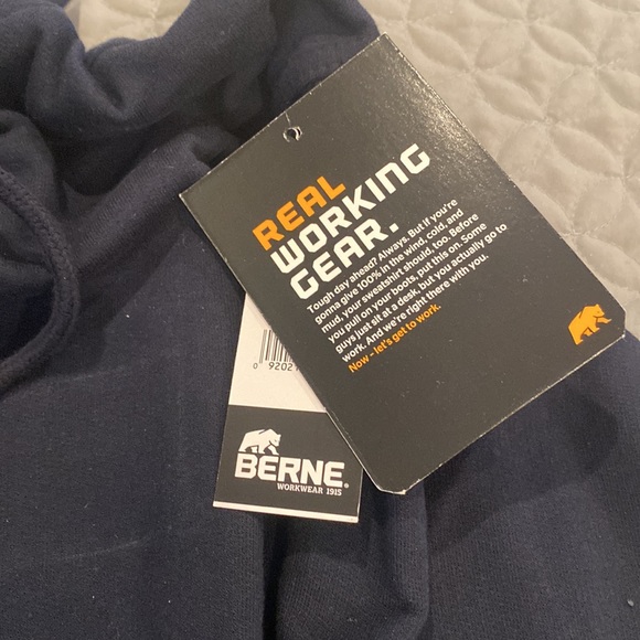 Berne Workwear Mens Jacket  Hooded Full Zip Front Pockets XL - Picture 4 of 9